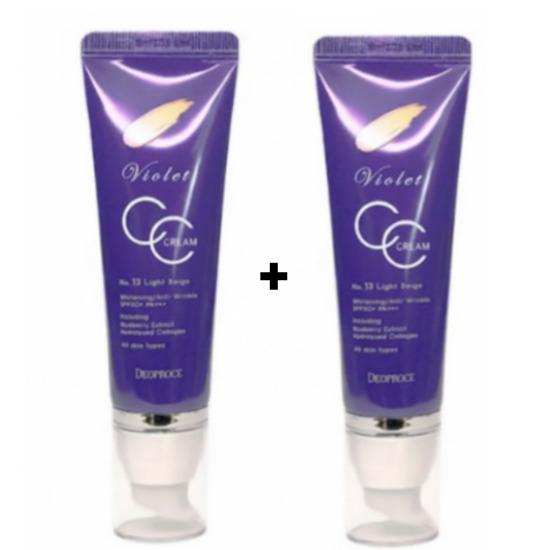 

DEOPROCE Фіолетовий CC-крем SPF50+ PA+++ #13 50 г – Тонкокоригуючий та освітлюючий CC-крем Violet CC Cream 2