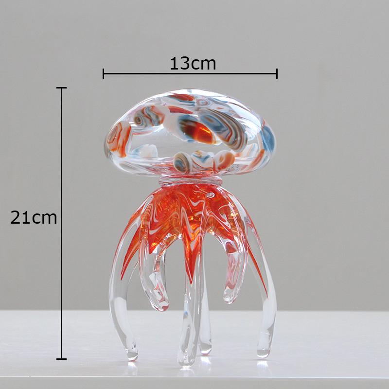 Colorful Ocean Jellyfish Glass Handicrafts Desk Decoration Exquisite Dreamy Jellyfish Ornaments Sculpture Room Aesthetic Decor