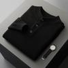 Men's High-End Business Casual 100% Pure Wool Thickened Round Neck Sweater with Buttons - Autumn/Winter Knitwear