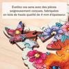 Puzzle en bois Renard coloré 150 pièces robustes et naturelles dont 15 figurines en bois (whimsies), Qualité premium - Pour enfants