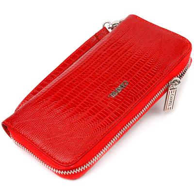 Original Women's Wallet Made of Genuine Textured Leather CANPELLINI Wallet 21613 Red