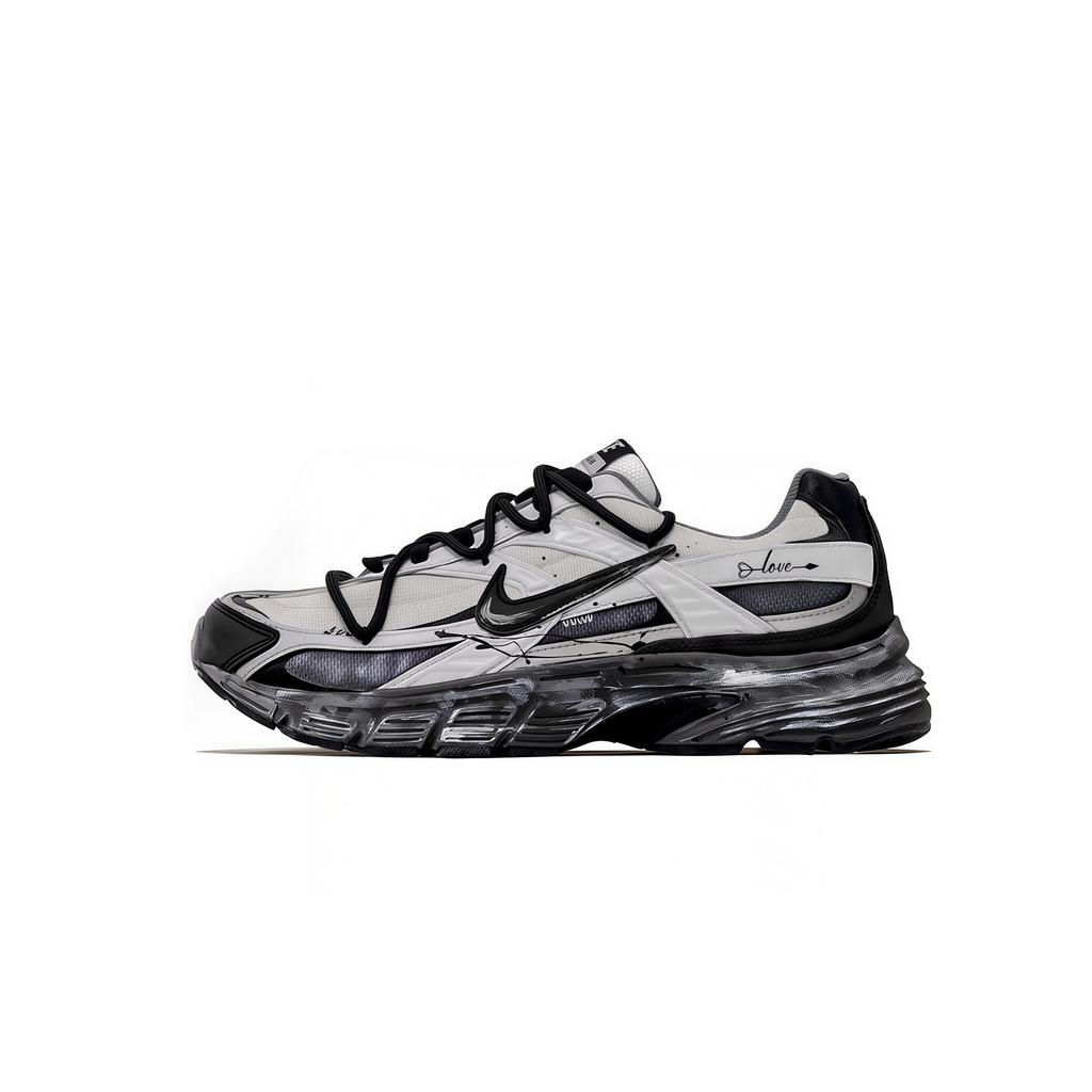 Nike Initiator Cushioning Abrasion Resistant Slip Resistant Low top Casual Shoes Unisex Black White Gray 394055-100