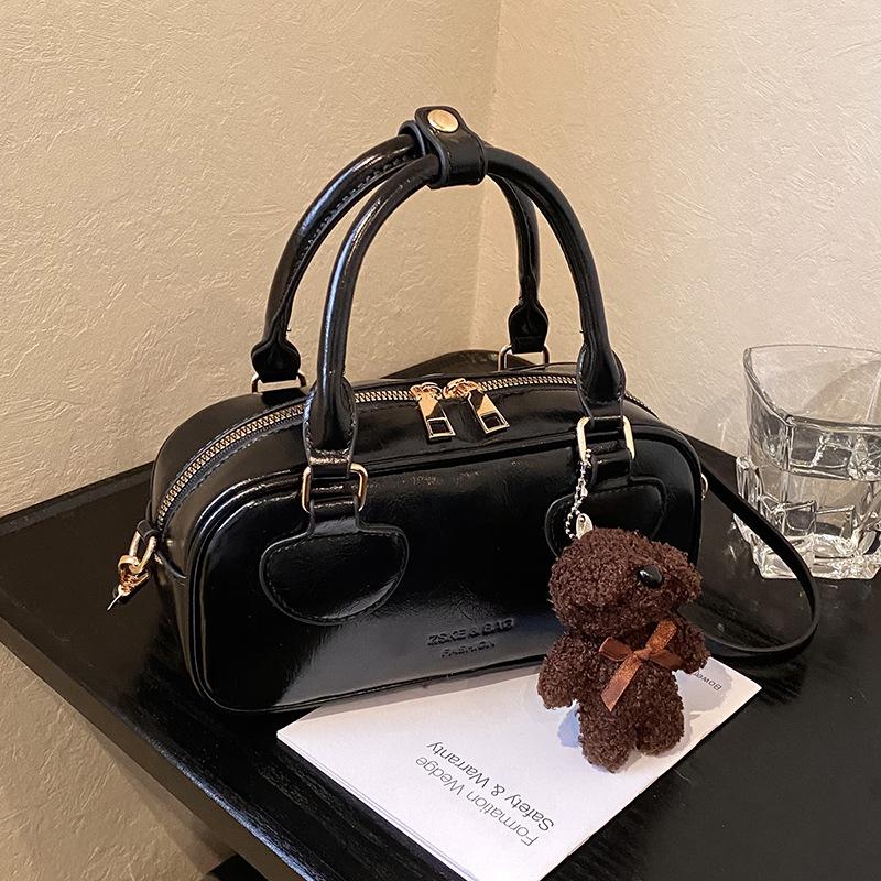 Popular Hot-selling Maillard Premium Oil Wax Leather Portable Boston Bag Women's Versatile Commuter Simple Messenger Bag