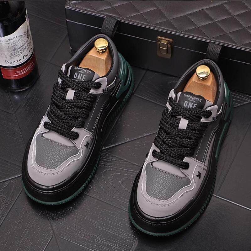 Fashion Fashion casual shoes match color men's board shoes with thick soled sneakers Zapatos Hombre b2