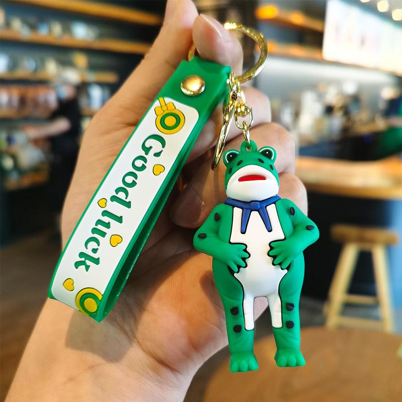 

Cartoon Frog Keychain Cute Bag Exquisite Car Kawaii Keychain Pushing Fashion Small Toys Gift Personalized Gifts