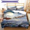 3pcs Christmas Santa Claus Bedding Set Duvet Cover Closure Includes 1 Duvet Cover & 2 Pillowcases, Soft and Comfortable for All Seasons.