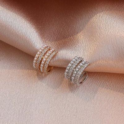 Cuff Clip Earrings Cartilage Clip Pearl Korean Style Zircon Ear Clip Ear Bone Clip Women Earrings