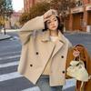 2026 Petite Korean Double-Breasted Wool Coat for Autumn/Winter