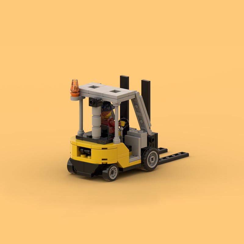 Engineering Truck Forklift Building Block Truck Transporter Assembled Toy Model Compatible With Small Particles
