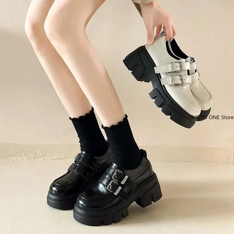Fashion Flat Black Shoes For Women Oxfords Clogs Platform Autumn White Sneakers Round Toe Loafers With Fur Shallow Mouth Female Footwear