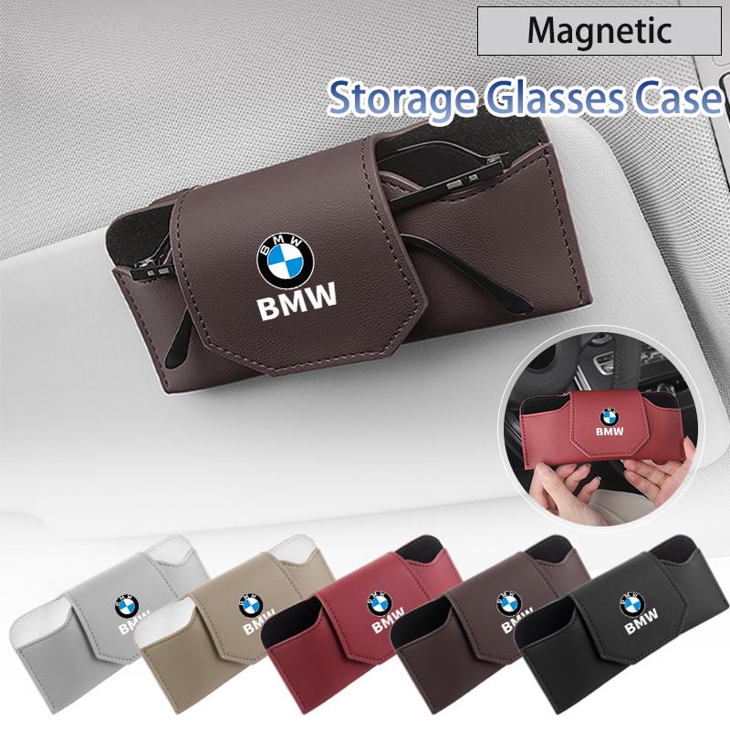Magnetic Leather Car Sun Visor Glasses Storage Sunglasses Case Accessory For BMW E90 E60 E46 E39 F30 F10 E87 X3 X4 X5 X1 G30 G20
