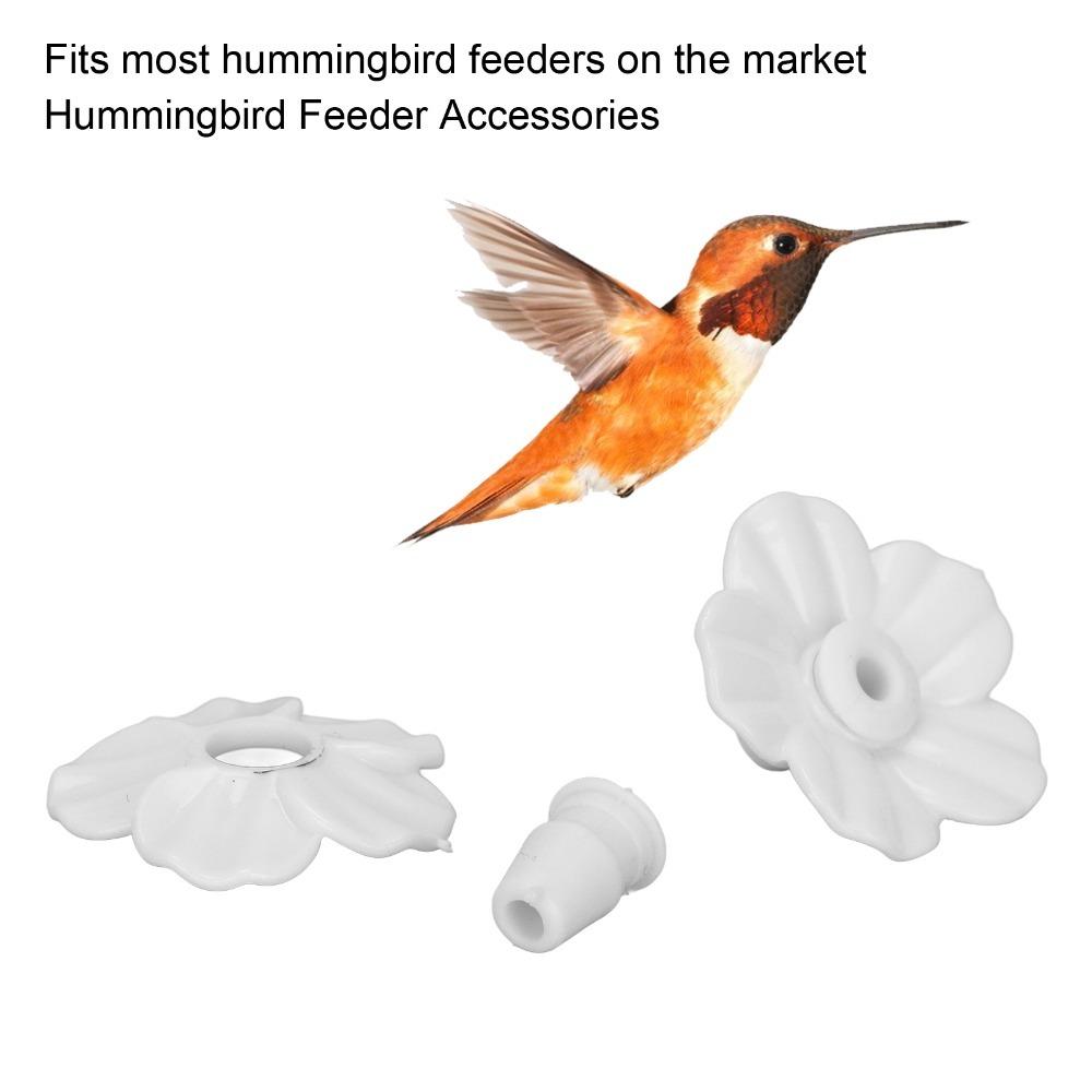 30 Sets Plastic Bird Feeder Replacement Flowers Multicolor Hummingbird Feeder Parts Hummingbirds белый