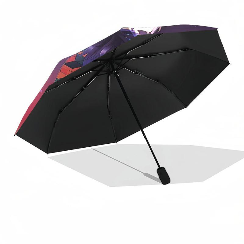 1pc Outdoor Umbrella with Demon Slayer Design - Automatic Opening/Closing, Portable 3-Fold Design, 8-Bone Iron Frame - Perfect Gift for Fans, Tra