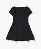 Plack Woman Square Neck Mini Dress