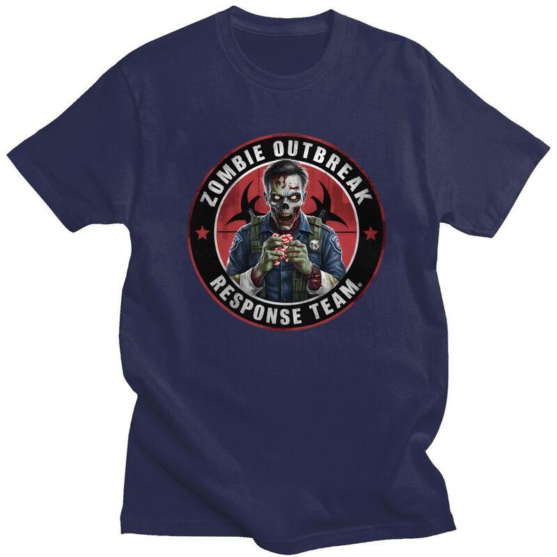 Custom Zombie Outbreak Response Team T Shirts for Men 100 Cotton Tees Tshirts ShortSleeve Tshirt Clothes