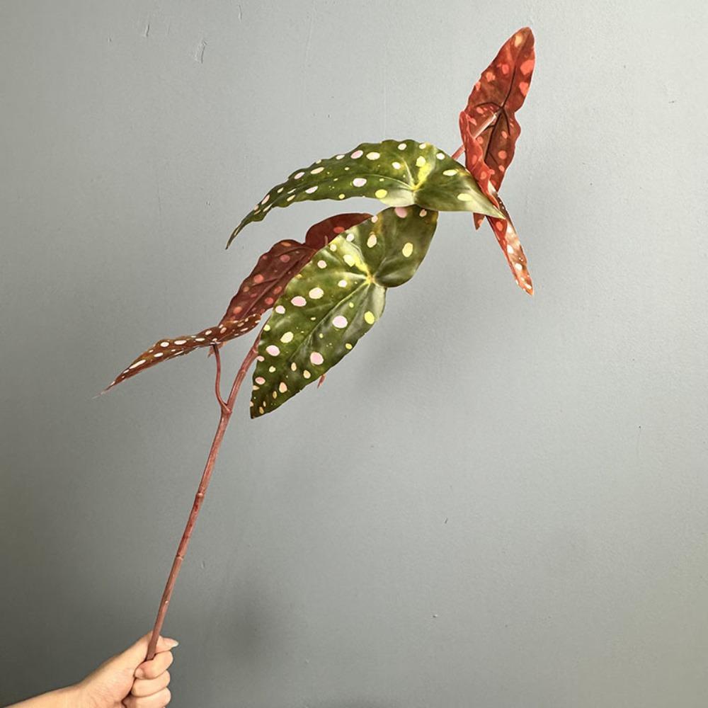 Lång gren Konstgjorda gröna växter Realistisk Handgjord Simulering Grönska Plast Konstgjord Bladgren Hemmakontor Dekor