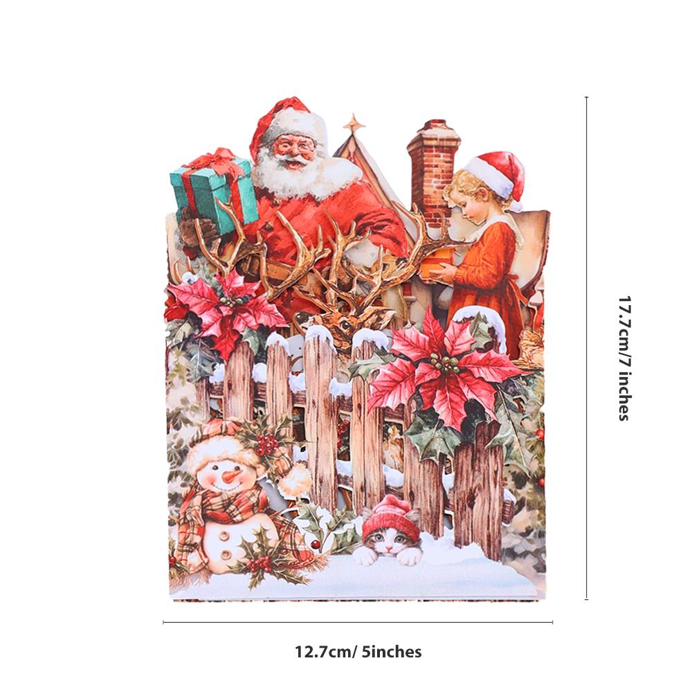 3D Pop-Up Card for Vintage Christmas