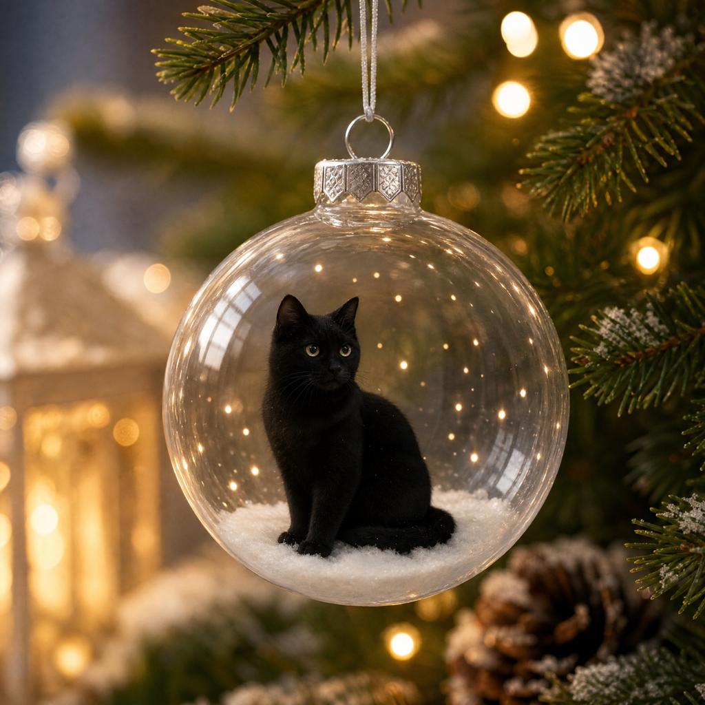 Klarer Weihnachtsschmuck - Transparente Kugel mit Design für die Weihnachtsbaumdekoration