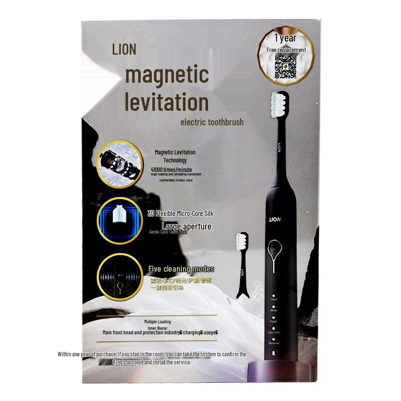 

Japanese Lion Sonic Electric Toothbrush Set: Waterproof, Rechargeable, Magnetic Levitation.