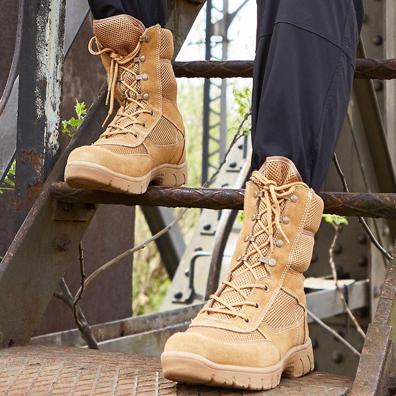 Fashion 2026 New Men Summer Training High-Top Ultra-Light Breathable Mesh Outdoor Workwear Security Boots