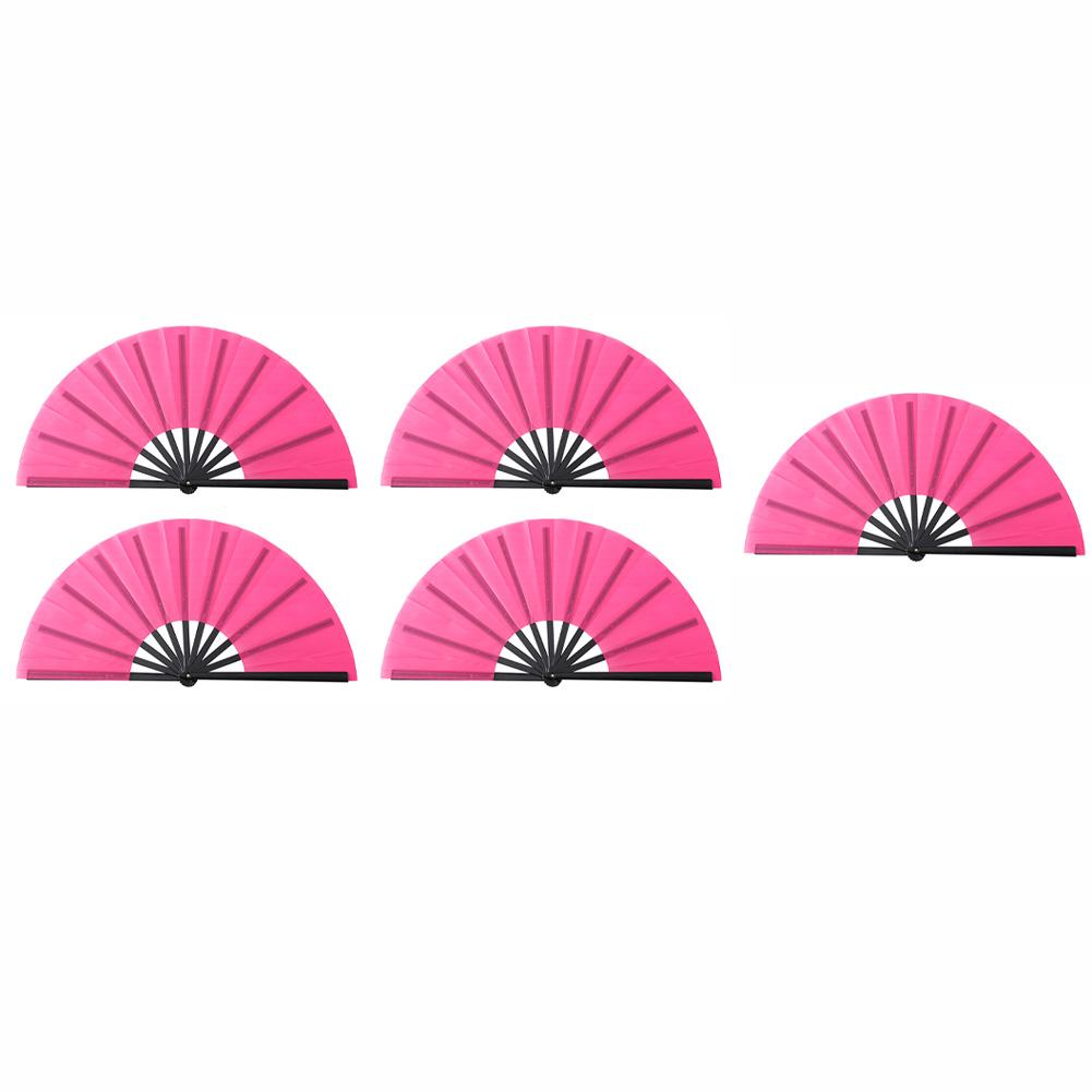Juego de 5 Abanicos Grandes de Danza Plegables de 13 Pulgadas: Perfecto para Fiestas, Bodas y Plegado al Aire Libre--Abanicos Abanicos de Baile Cuadrado Piezas de Decoración