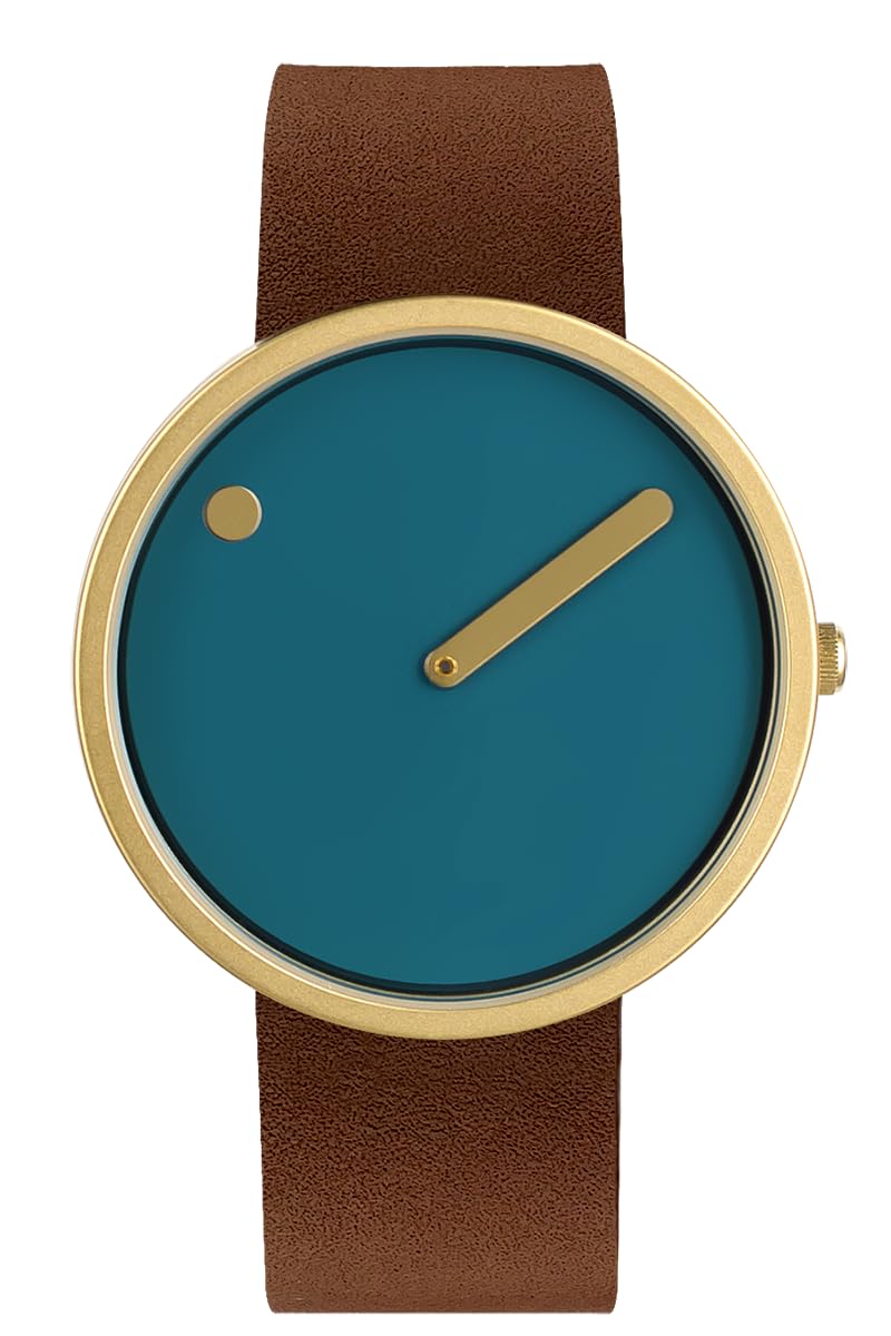 

Dusty blue dial Chocolate brown leather strap / 43376-4720G коричневый