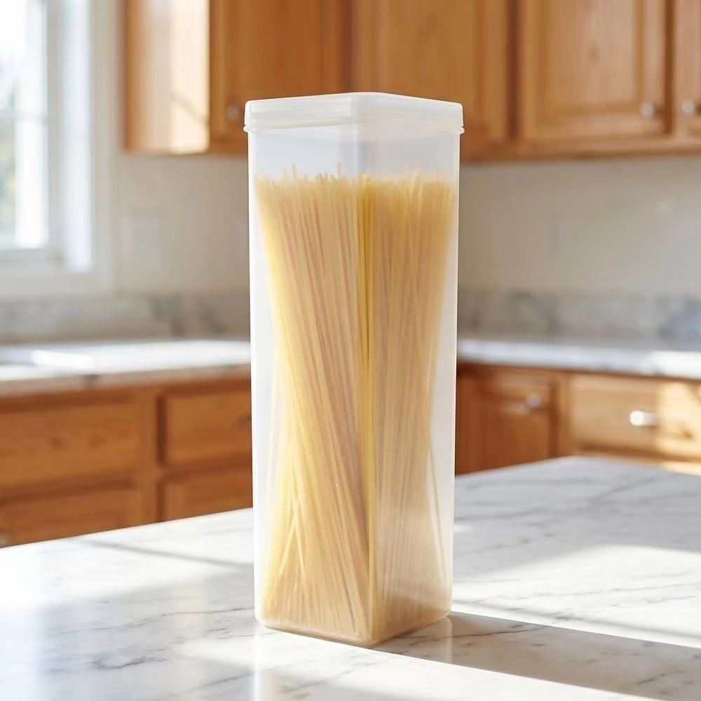 Plastic Food Storage Container Transparent Round and Rectangular Design Pantry Organizer Space Saving Cookie Storage Box
