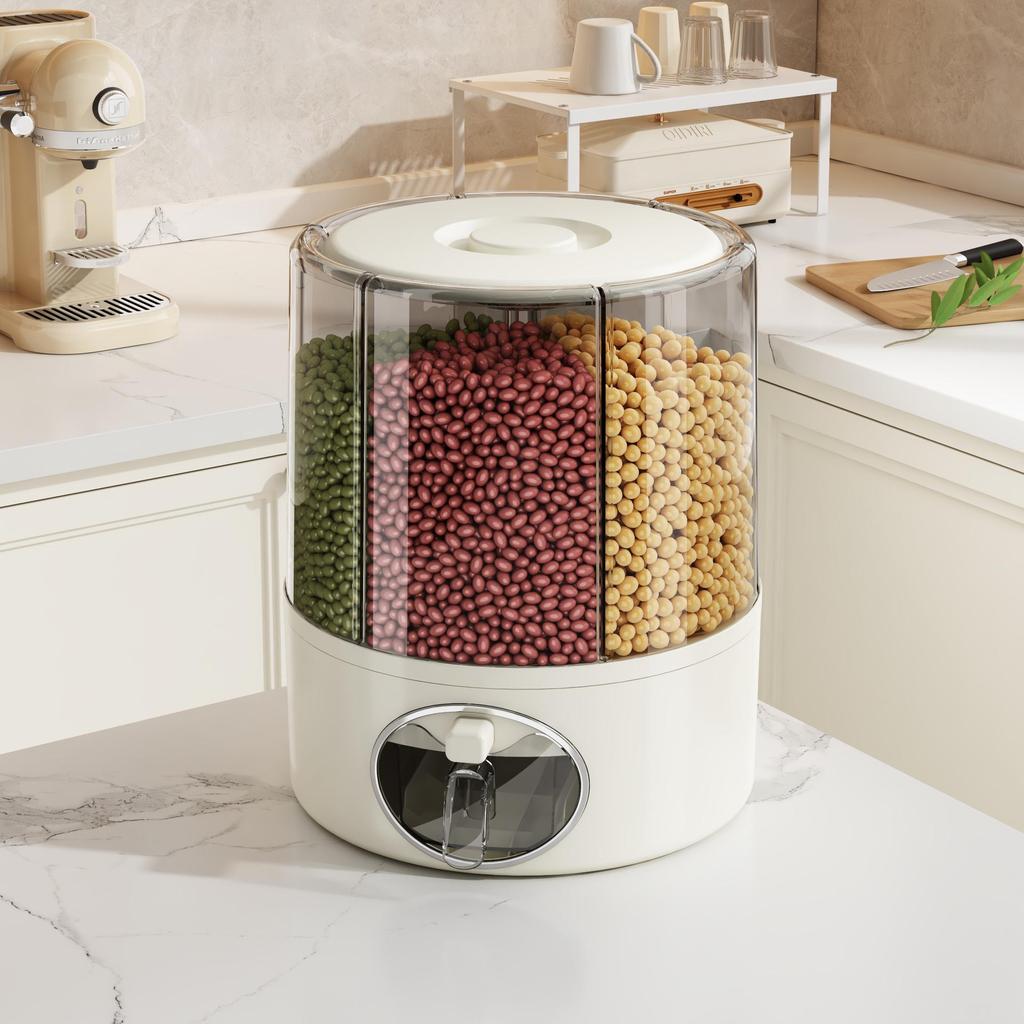 Rotating Rice Storage Container with Insect and Moisture Protection