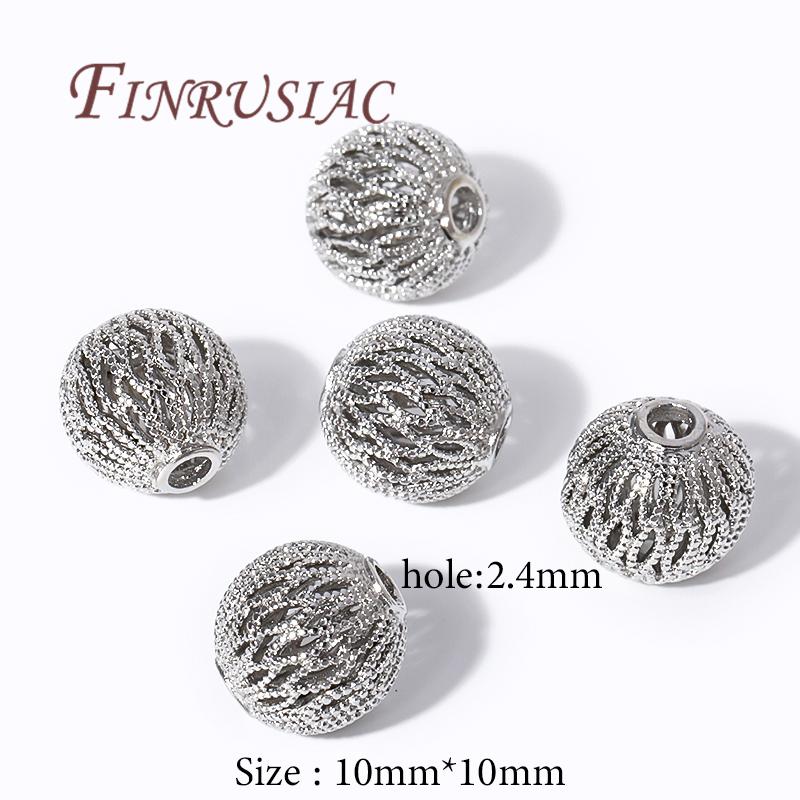 

18K Gold Plated Round Hollow Spacer Beads,Separators For Beads,High Quality Bracelets Bead For DIY Jewelry Making Accessories 4 pieces
