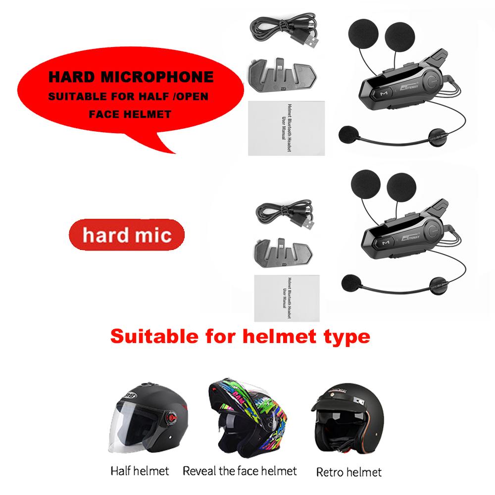 X1 Plus Motorcycle Bluetooth 1000M Intercom Helmet Headset For 2 Rider Intercomunicador Moto Waterproof Interphone Earphone