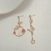 Korean Elegant Flower Butterfly Earrings For Women Exquisite Crystal Zircon Long Tassel Drop Earrings Girls Temperament Jewelry