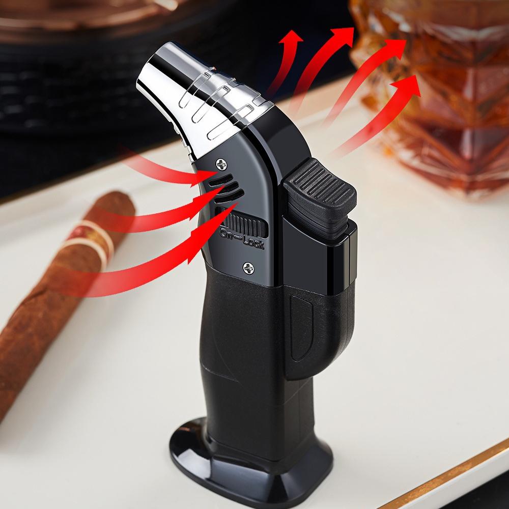 Windproof Straight Forward Multifunctional Lighter Moxibustion Cigar Spray Gun Portable Large Capacity Cigarette Accessory