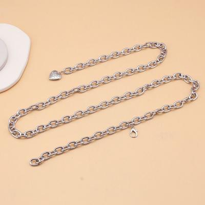 Fashion Adjustable Waist Chain Belt Alloy Versatile Heart Pendant Waist Chain Simple Chain Shape Metal Waist Chain For Women