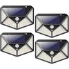 Outdoor Solar Light 4 Pack 100 LED Waterproof Outdoor Lighting Solar Spotlight Solar Wall Light for Garden