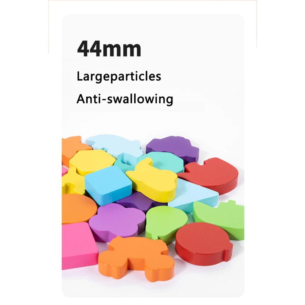 Color Shape 3D Puzzle Baby Toys Montessori Animal Matching Stacking Cognition Early Education Sensory Games Toddlers Wooden Toys