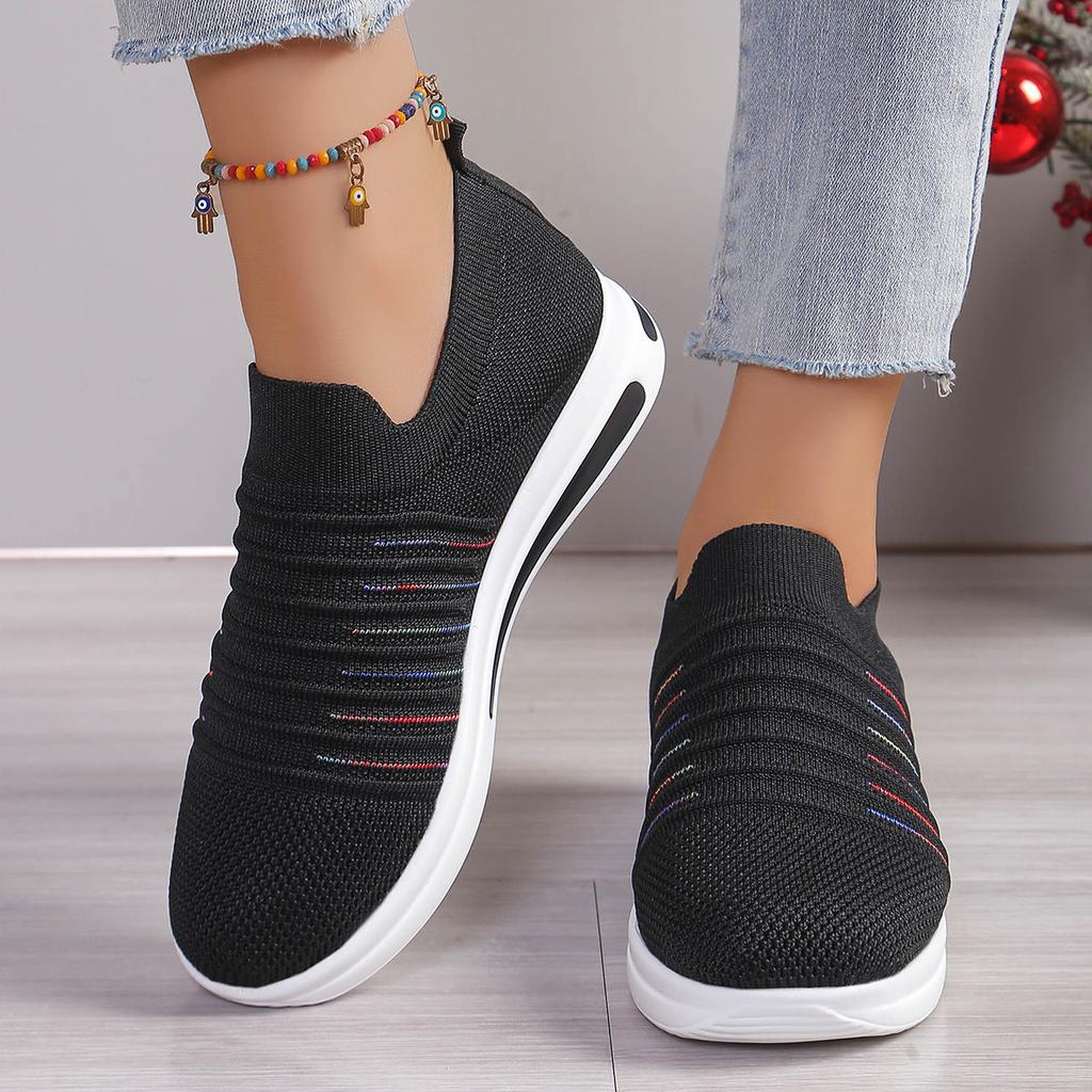 Fashion European 2025 Plus Size Women's Shoes New Thick Soled Sloping Heel Sports Style Casual Breathable Vulcanized Sneakers