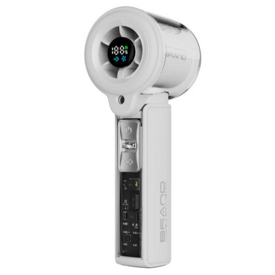

F5 Handheld Mini Fan with Spray, Powerful Portable Neck-Hanging Turbo Fan, Stepless Speed Control. 145.5*51*55.2 mm белый