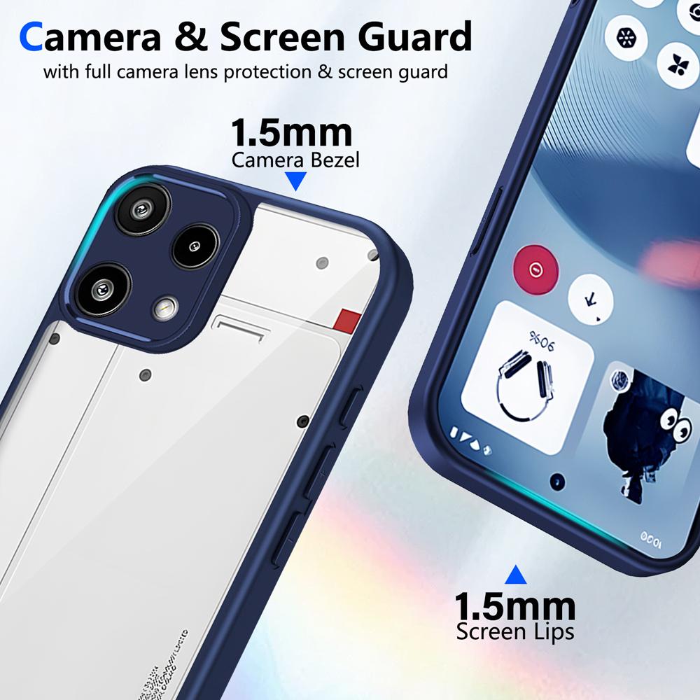 KEYSION Transparente Handyhülle für Nothing Phone 3A Lite Weiches Silikon+PC Klar Stoßfest Handy Rückseite für Nothing 3A Lite