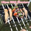 6pcs BBQ Barbecue Stainless Steel Grilling Kabob Kebab Flat Skewers Needle