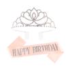 Princess crown bridal rhinestone headband birthday tiara prom party sash