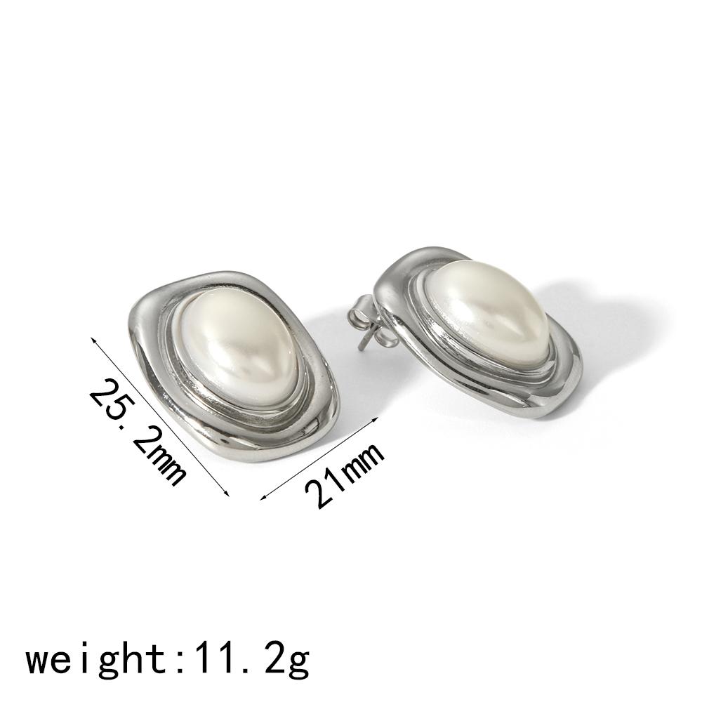 Nouveaux Produits Déclaration Pierre Naturelle Boucles d'Oreilles Œil de Tigre Imperméables Acier Inoxydable Plaqué Or Boucles d'Oreilles Clous Perle pour Femmes