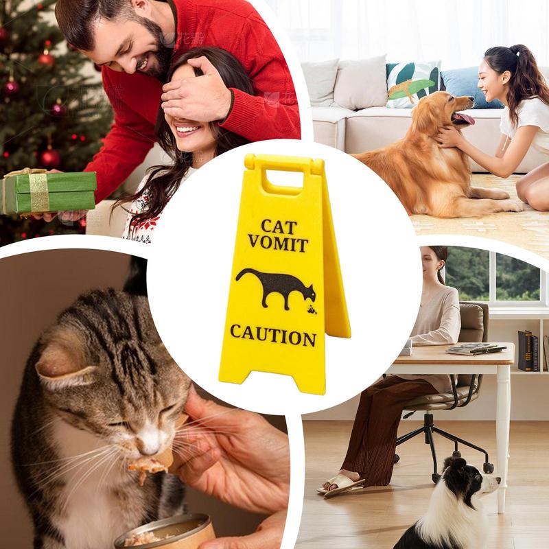 Cat Vomit Sign Funny Cute Novelty Cat Dog Vomit Sign Best Gifts For Cat Dog Lovers for Pet Owners Suitable for Home or Office
