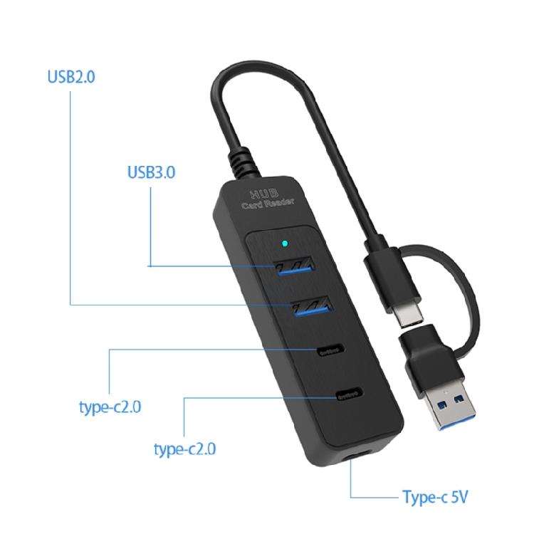 Plastic USB Hubs 4 Port USB3.0 USB2.0 Fast Speed Data Transfer Solution for Enhanceds Productivity In Work Environment