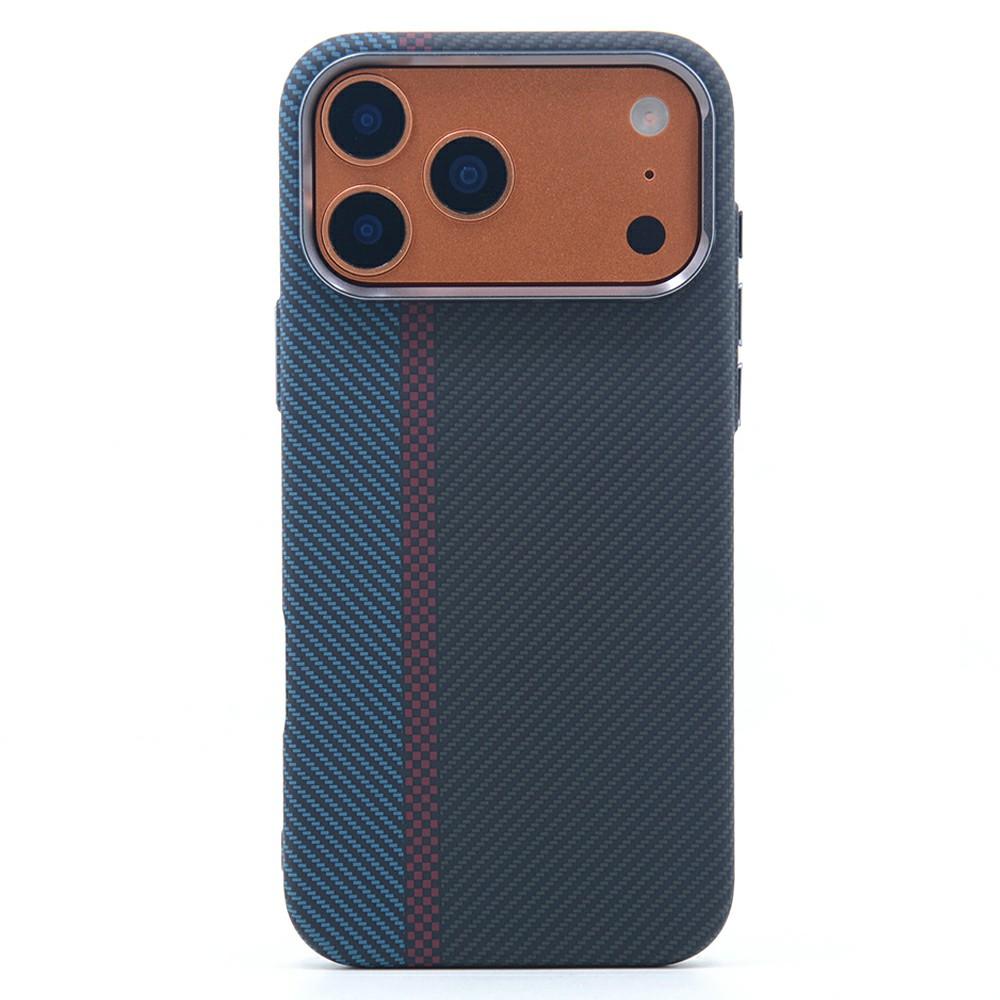 For iPhone 17 Pro Magnetic Case Carbon Fiber Texture Water Transfer PC Phone Cover