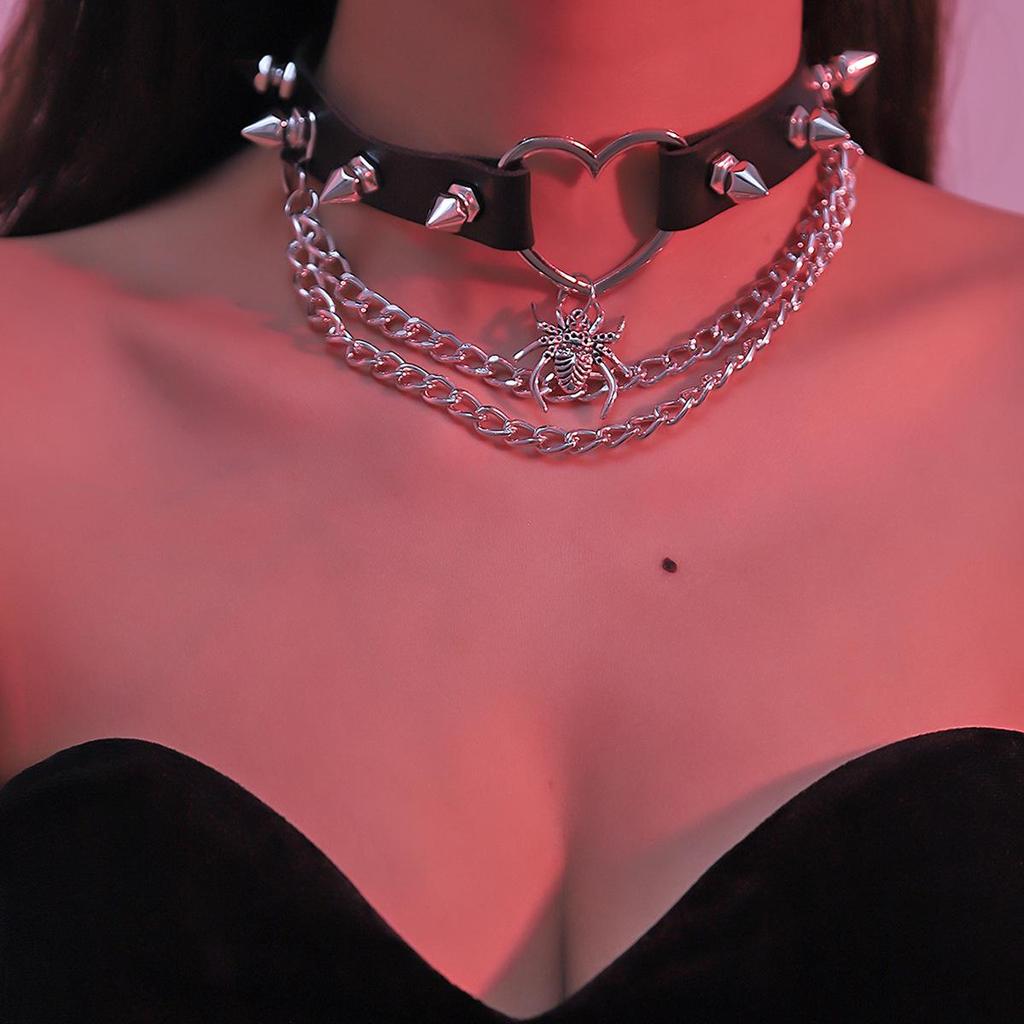 Gothic Hollow Skull Flower Choker: High-End Halloween Necklace for Women