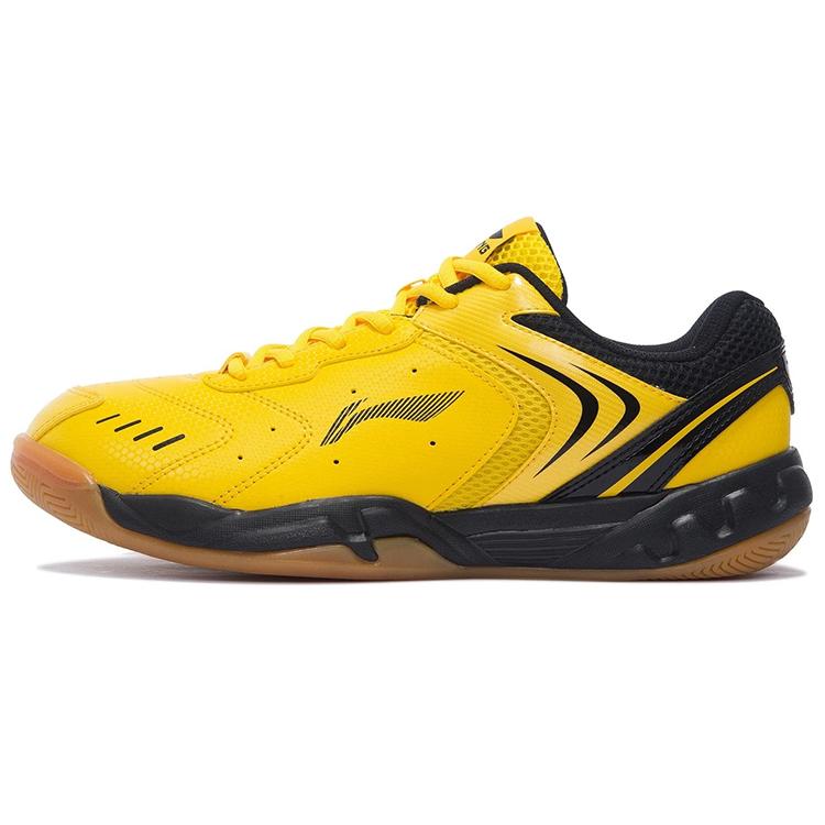 

New LiNing Cushioning Breathable Abrasion Resistant Slip Resistant Low Top Badminton Shoes Men s Yellow AYTP065-12 41