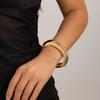 Ingemark 4 Styles Punk Smooth Water Drop Spring Bangles for Women Vintage Gold Color Geometric Bracelets Party Men Jewelry Gift