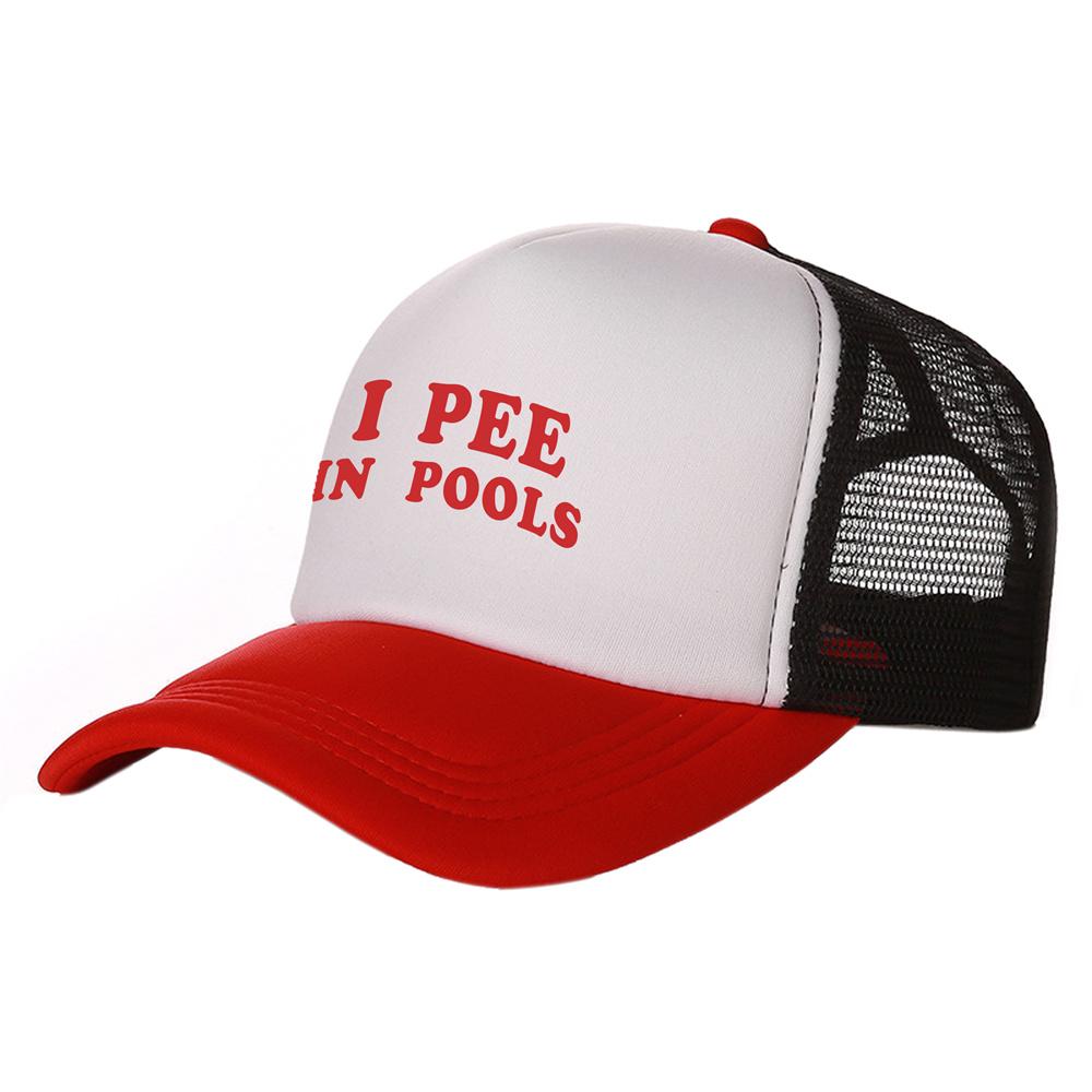 I Pee in Pools Trucker Cap Unisex Funny Baseball Cap Cool Summer Unisex Mesh Net Caps MZ