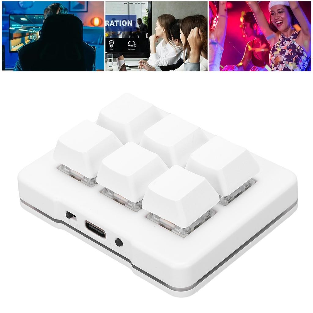 USB Wired 6 Key Keyboard Customize Macro Programmable 6 Key Mechanical Keypad for PC Video Game
