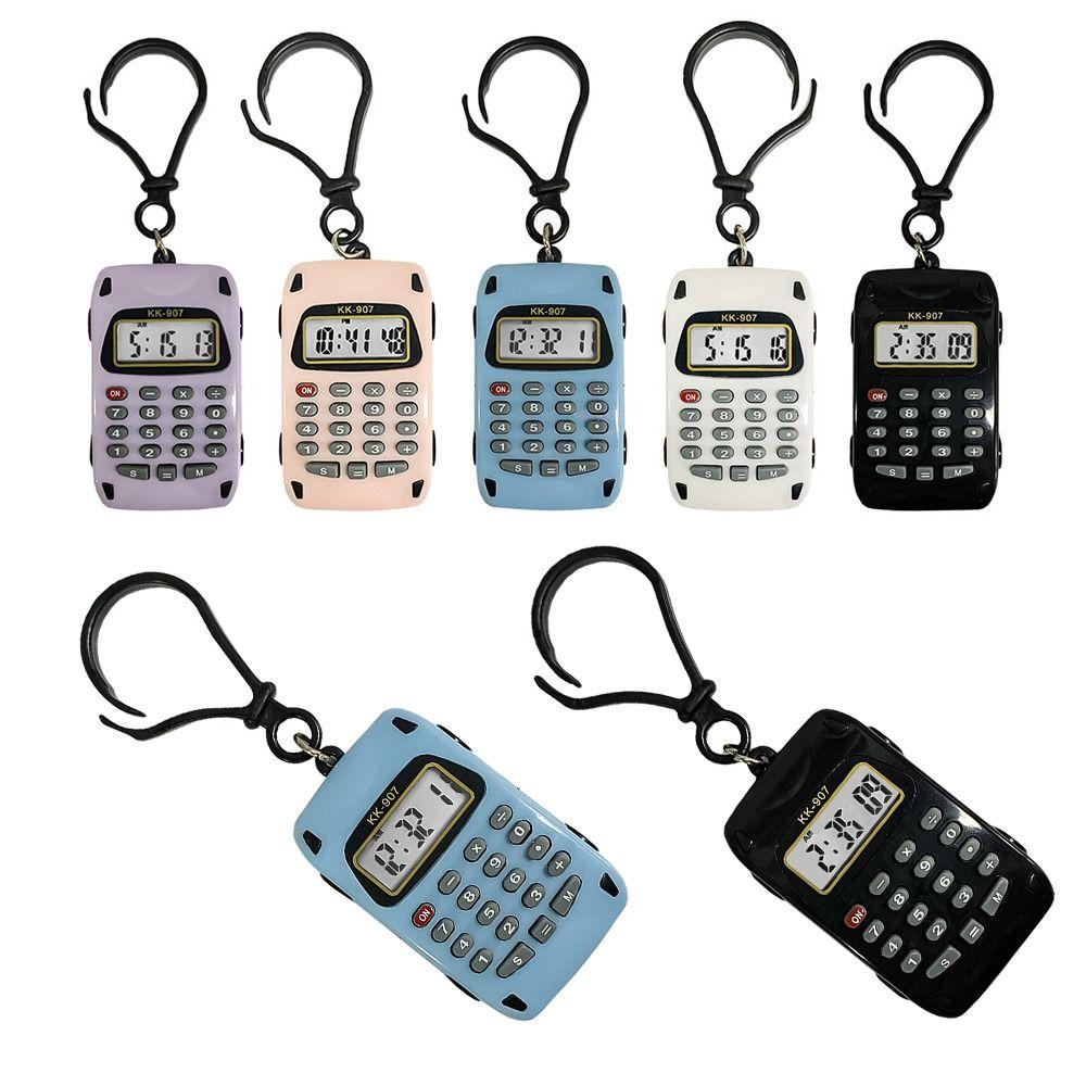 Mini Pocket Calculators 8 Digits Display Key Ring Portable Electronic Calculator  Student
